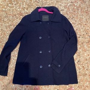 Boiled wool navy soft light jacket